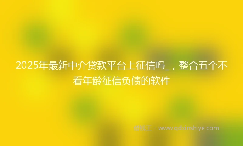 2025年最新中介贷款平台上征信吗_，整合五个不看年龄征信负债的软件