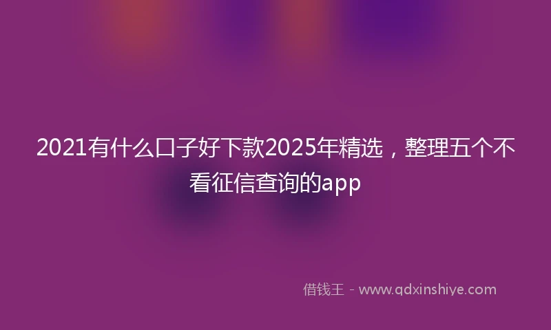 2021有什么口子好下款2025年精选，整理五个不看征信查询的app