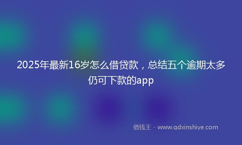 2025年最新16岁怎么借贷款，总结五个逾期太多仍可下款的app