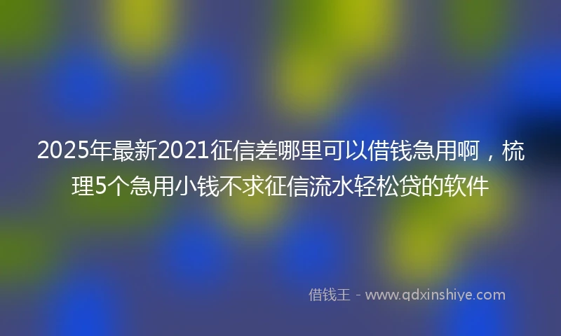 2025年最新2021征信差哪里可以借钱急用啊，梳理5个急用小钱不求征信流水轻松贷的软件