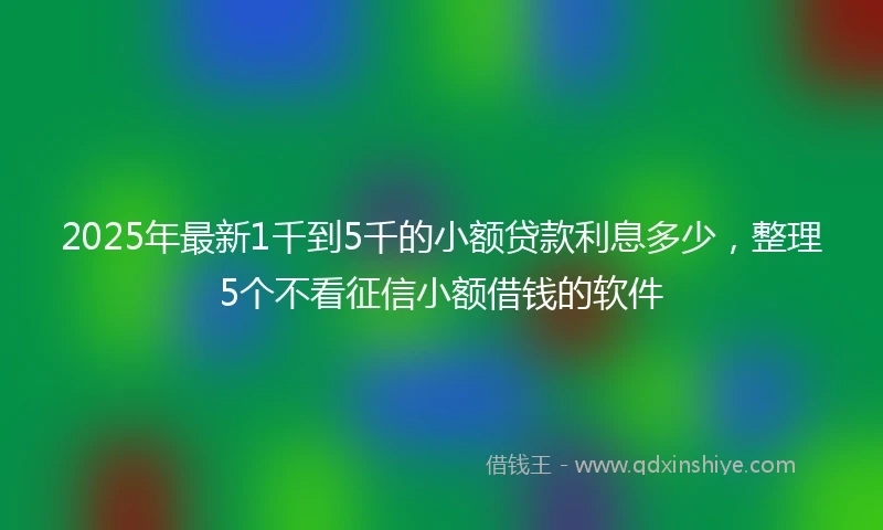 2025年最新1千到5千的小额贷款利息多少，整理5个不看征信小额借钱的软件
