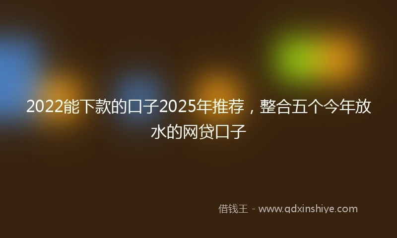 2022能下款的口子2025年推荐，整合五个今年放水的网贷口子