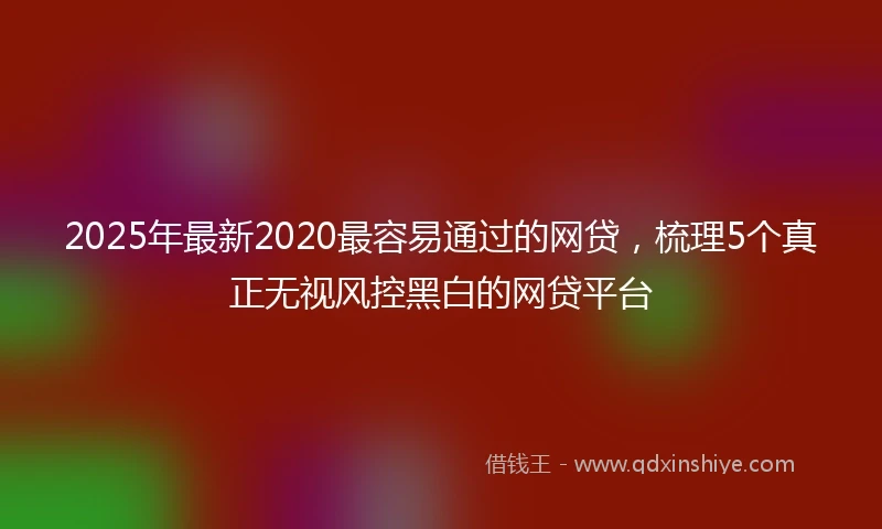 2025年最新2020最容易通过的网贷，梳理5个真正无视风控黑白的网贷平台