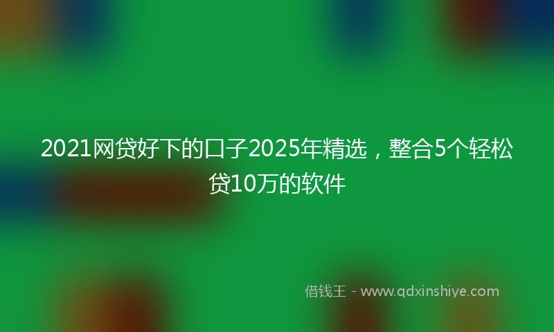 2021网贷好下的口子2025年精选，整合5个轻松贷10万的软件