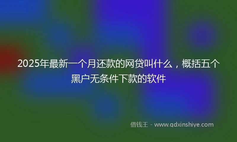 2025年最新一个月还款的网贷叫什么，概括五个黑户无条件下款的软件