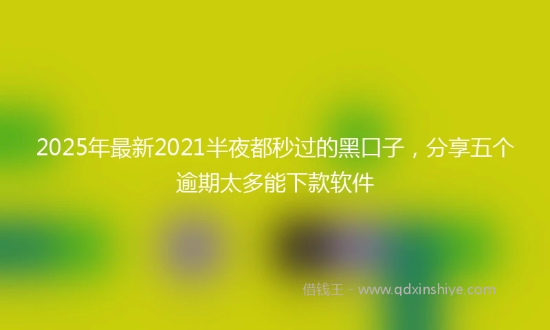 2025年最新2021半夜都秒过的黑口子，分享五个逾期太多能下款软件