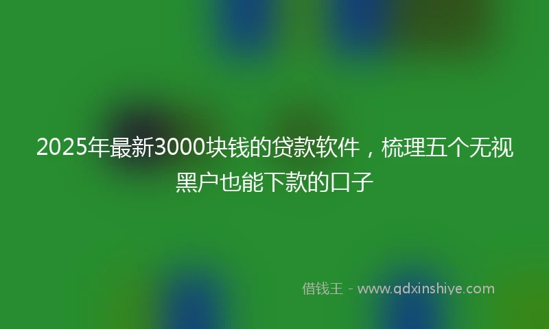 2025年最新3000块钱的贷款软件，梳理五个无视黑户也能下款的口子