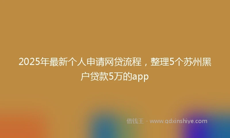 2025年最新个人申请网贷流程，整理5个苏州黑户贷款5万的app