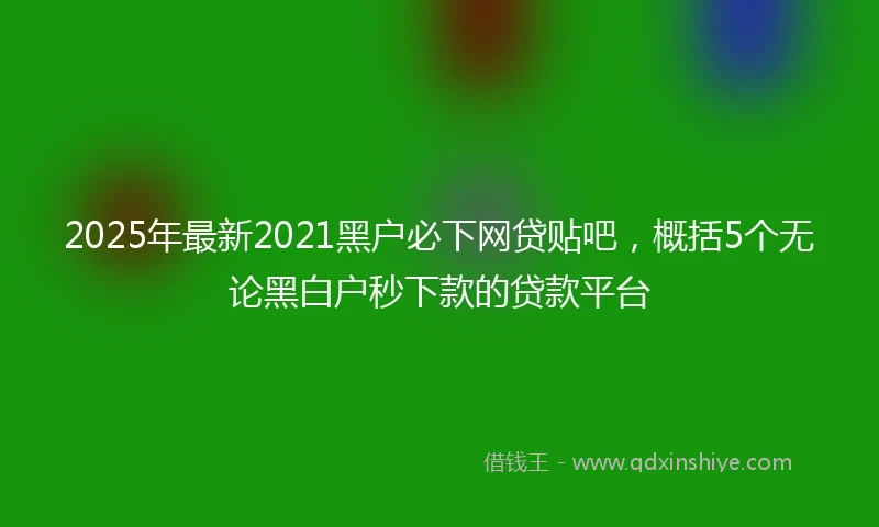 2025年最新2021黑户必下网贷贴吧，概括5个无论黑白户秒下款的贷款平台