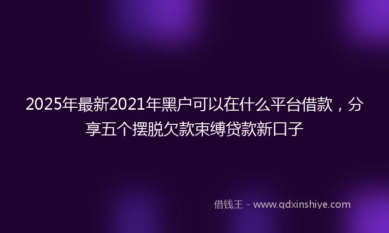 2025年最新2021年黑户可以在什么平台借款，分享五个摆脱欠款束缚贷款新口子