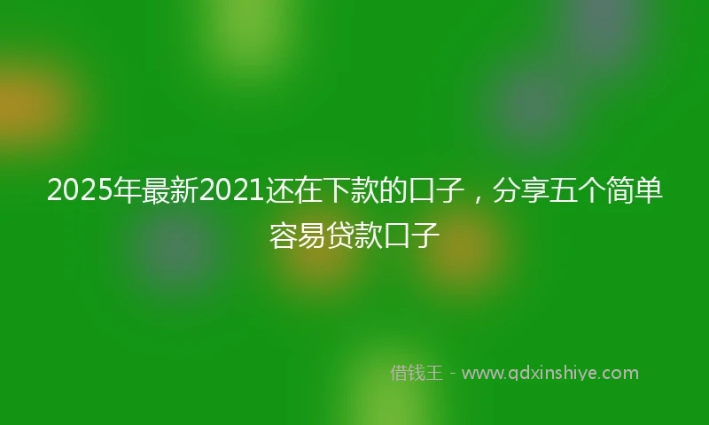 2025年最新2021还在下款的口子，分享五个简单容易贷款口子