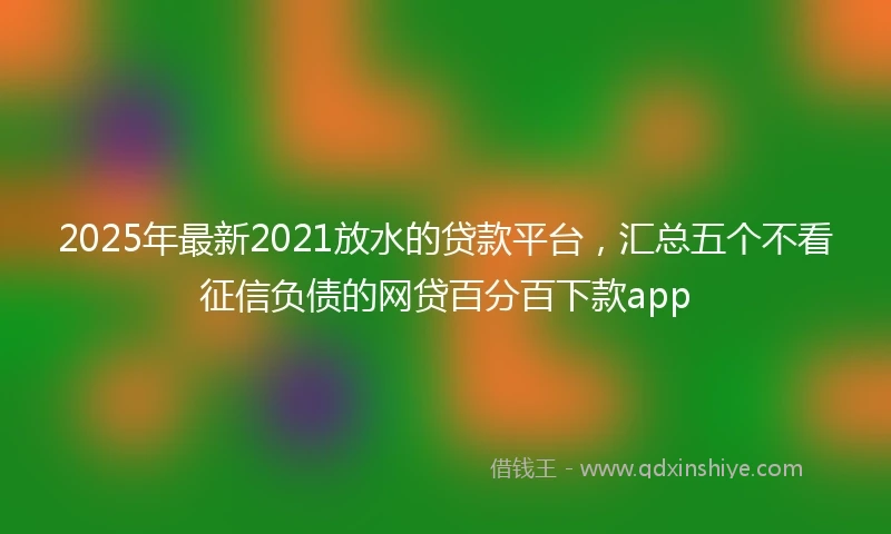 2025年最新2021放水的贷款平台，汇总五个不看征信负债的网贷百分百下款app