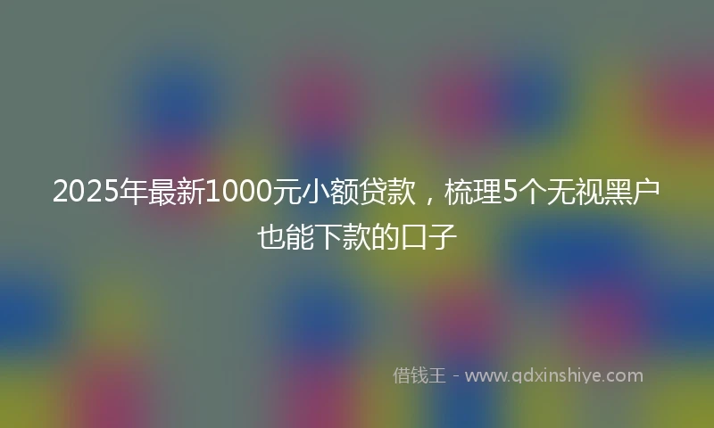 2025年最新1000元小额贷款，梳理5个无视黑户也能下款的口子