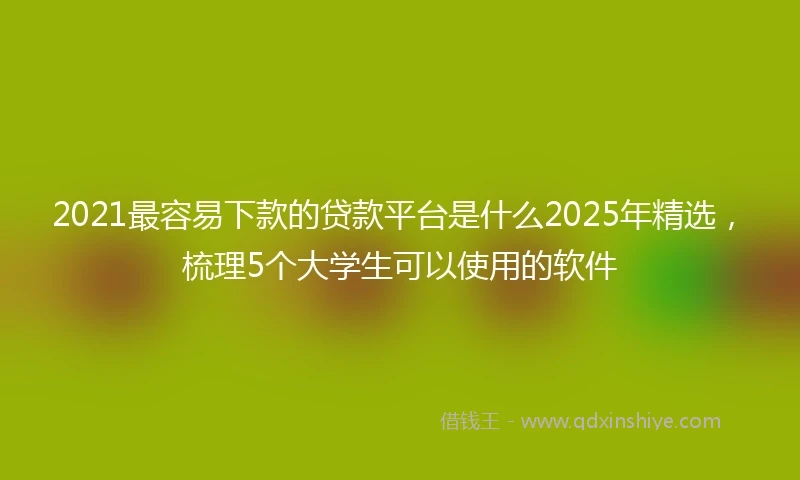 2021最容易下款的贷款平台是什么2025年精选，梳理5个大学生可以使用的软件