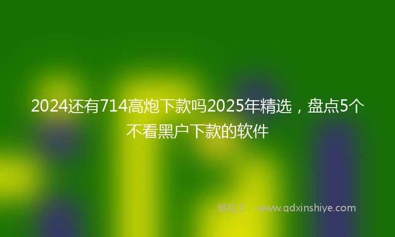 2024还有714高炮下款吗2025年精选，盘点5个不看黑户下款的软件