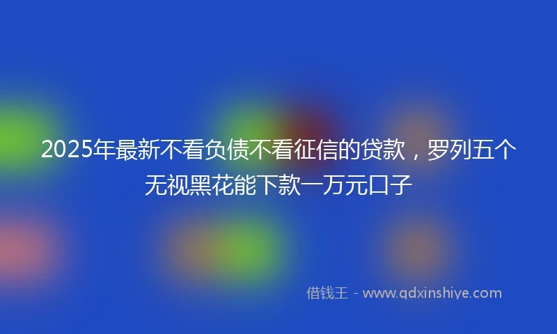 2025年最新不看负债不看征信的贷款，罗列五个无视黑花能下款一万元口子