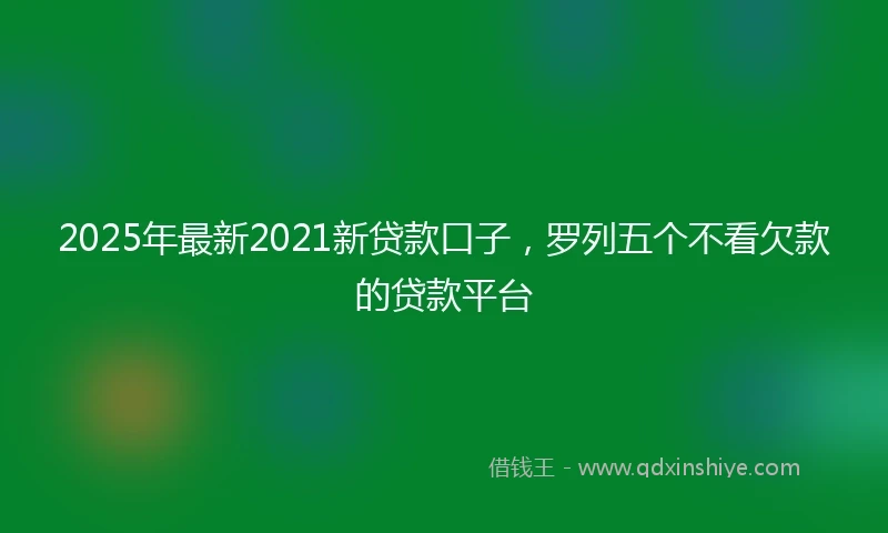 2025年最新2021新贷款口子，罗列五个不看欠款的贷款平台