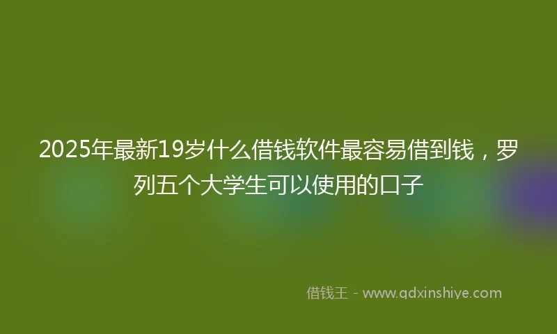 2025年最新19岁什么借钱软件最容易借到钱，罗列五个大学生可以使用的口子