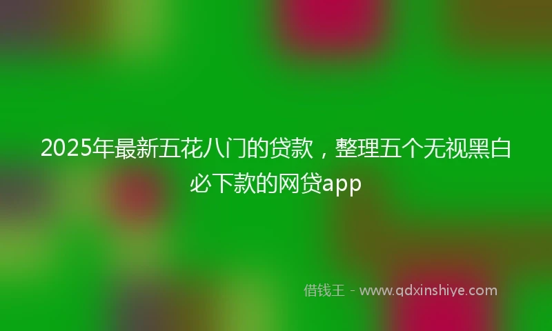 2025年最新五花八门的贷款，整理五个无视黑白必下款的网贷app