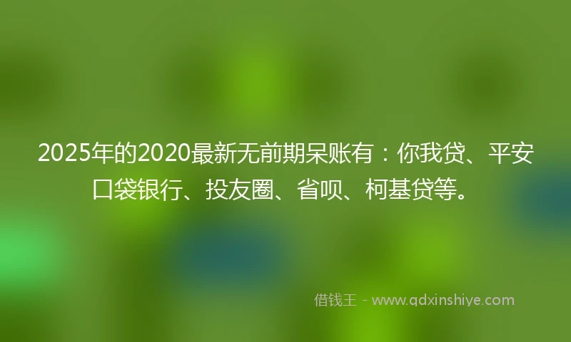2025年的2020最新无前期呆账有：你我贷、平安口袋银行、投友圈、省呗、柯基贷等。