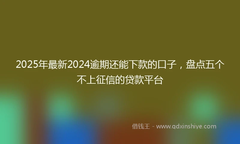 2025年最新2024逾期还能下款的口子，盘点五个不上征信的贷款平台