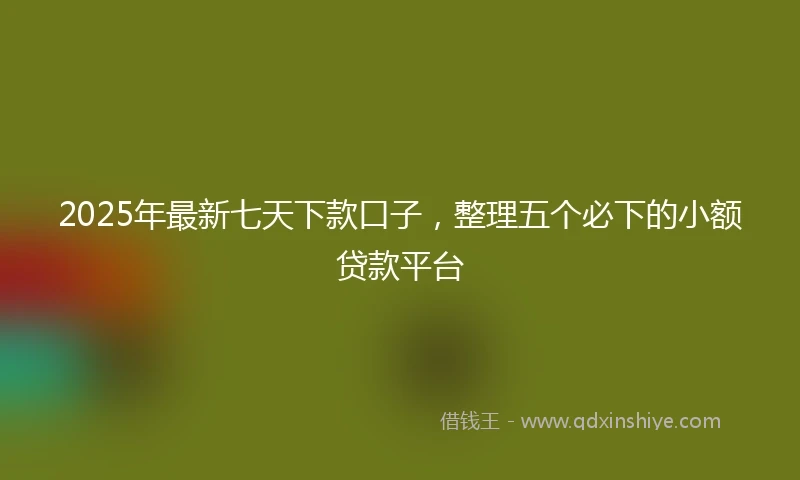 2025年最新七天下款口子，整理五个必下的小额贷款平台