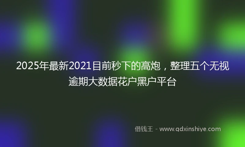 2025年最新2021目前秒下的高炮，整理五个无视逾期大数据花户黑户平台