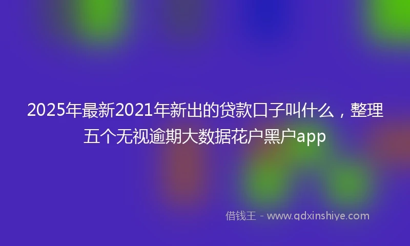 2025年最新2021年新出的贷款口子叫什么，整理五个无视逾期大数据花户黑户app
