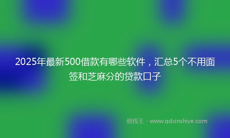 2025年最新500借款有哪些软件，汇总5个不用面签和芝麻分的贷款口子