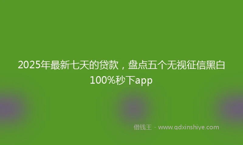2025年最新七天的贷款，盘点五个无视征信黑白100%秒下app