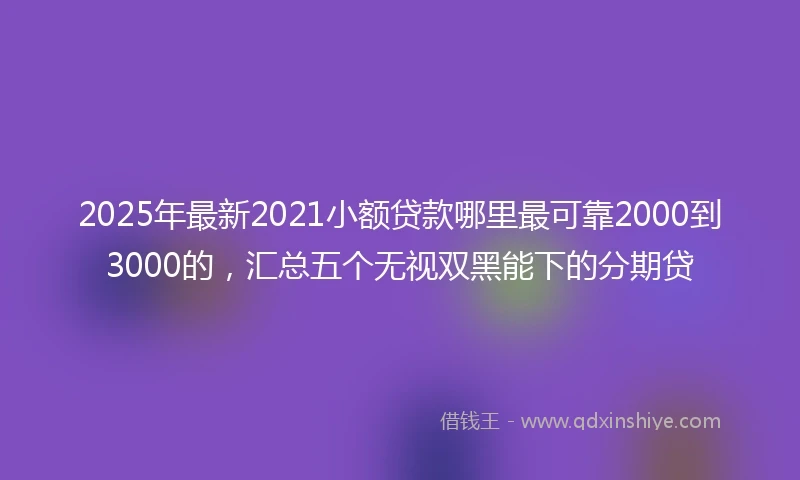 2025年最新2021小额贷款哪里最可靠2000到3000的，汇总五个无视双黑能下的分期贷