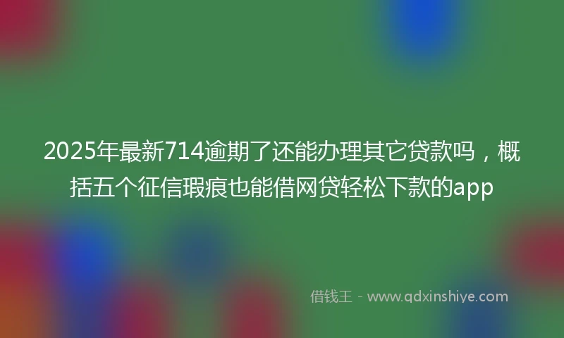 2025年最新714逾期了还能办理其它贷款吗，概括五个征信瑕疵也能借网贷轻松下款的app