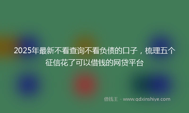 2025年最新不看查询不看负债的口子，梳理五个征信花了可以借钱的网贷平台