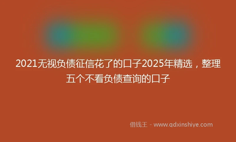 2021无视负债征信花了的口子2025年精选，整理五个不看负债查询的口子