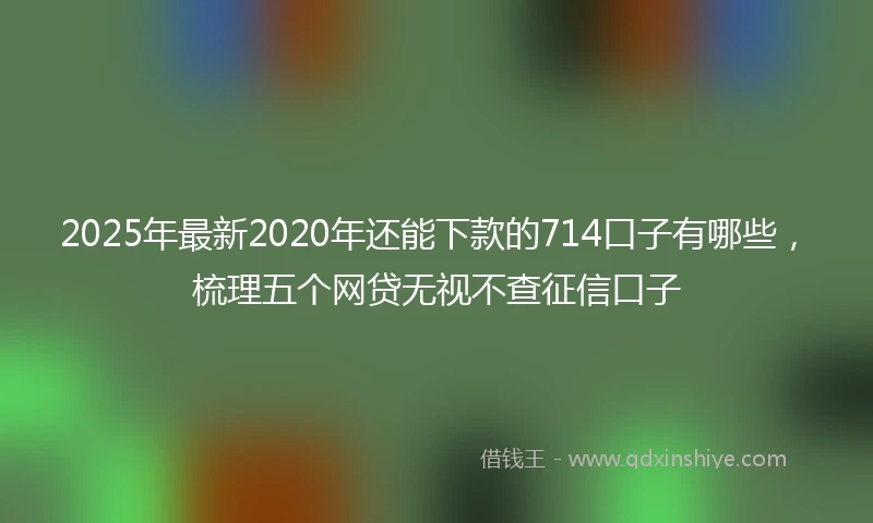 2025年最新2020年还能下款的714口子有哪些，梳理五个网贷无视不查征信口子