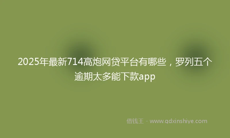 2025年最新714高炮网贷平台有哪些，罗列五个逾期太多能下款app