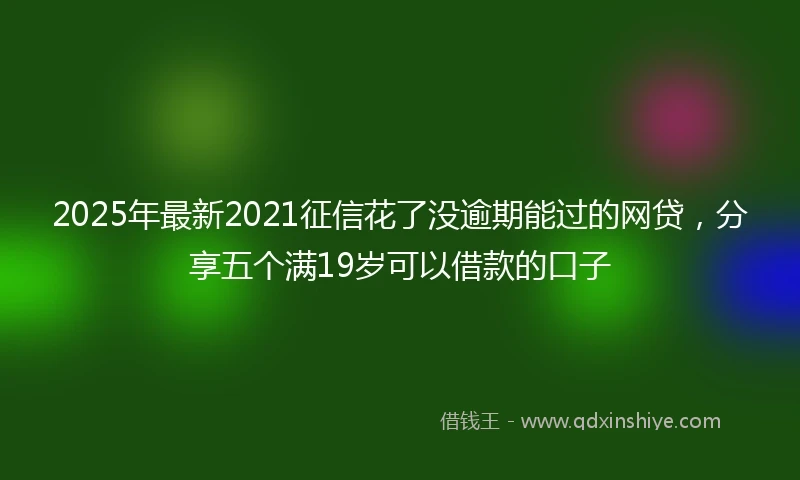 2025年最新2021征信花了没逾期能过的网贷，分享五个满19岁可以借款的口子