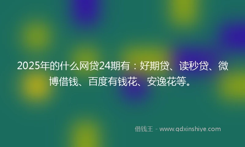 2025年的什么网贷24期有：好期贷、读秒贷、微博借钱、百度有钱花、安逸花等。