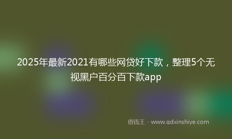 2025年最新2021有哪些网贷好下款，整理5个无视黑户百分百下款app