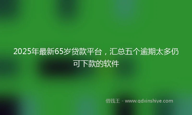 2025年最新65岁贷款平台，汇总五个逾期太多仍可下款的软件