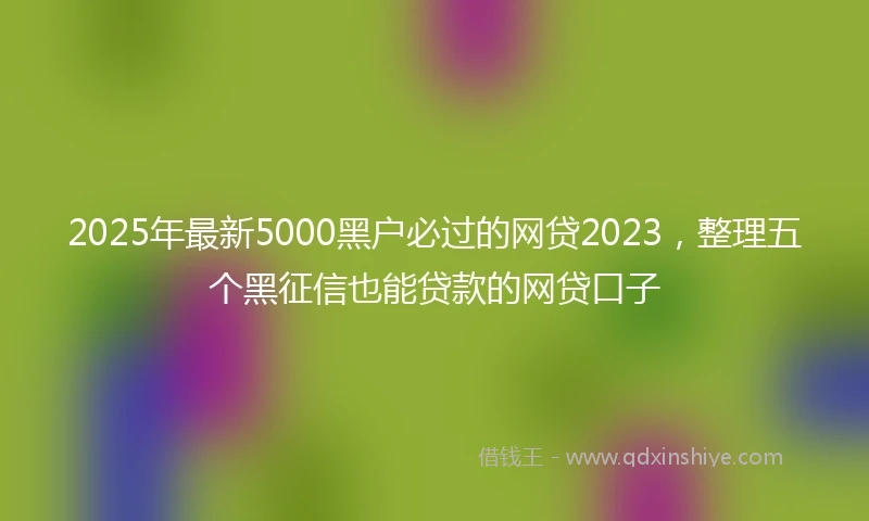 2025年最新5000黑户必过的网贷2023，整理五个黑征信也能贷款的网贷口子