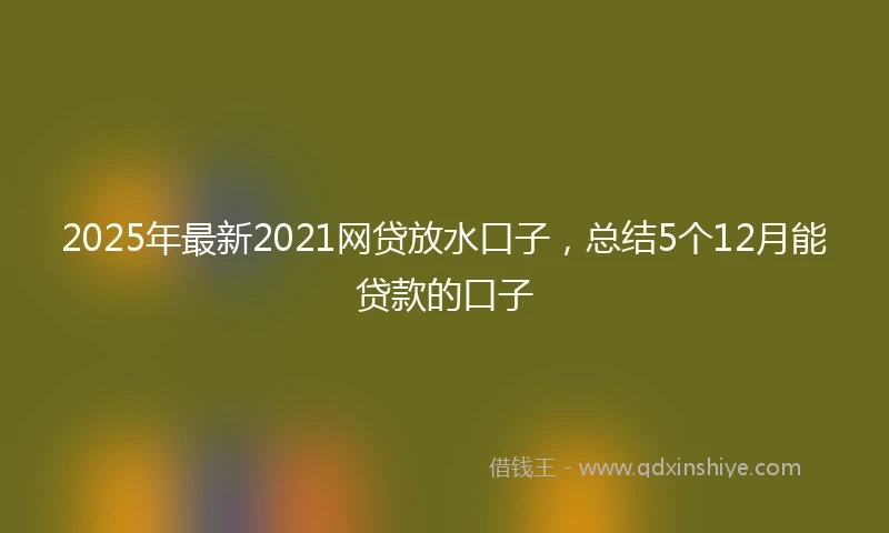 2025年最新2021网贷放水口子，总结5个12月能贷款的口子