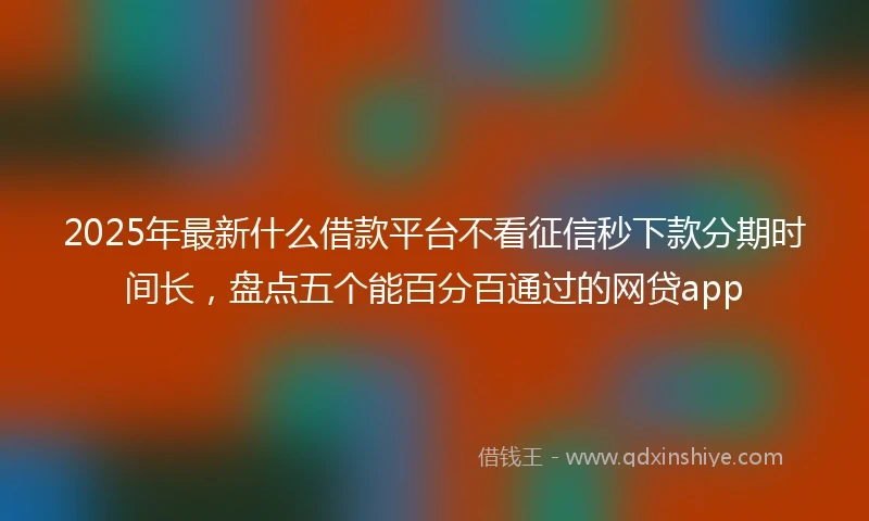 2025年最新什么借款平台不看征信秒下款分期时间长，盘点五个能百分百通过的网贷app