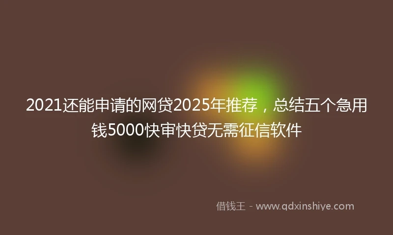 2021还能申请的网贷2025年推荐，总结五个急用钱5000快审快贷无需征信软件