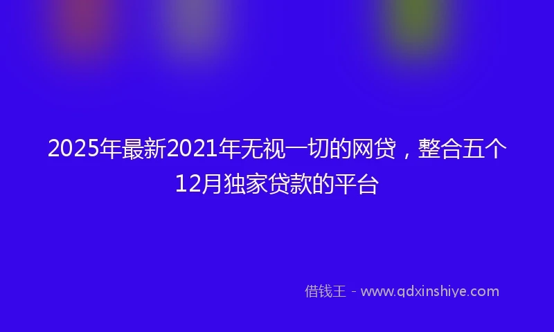 2025年最新2021年无视一切的网贷，整合五个12月独家贷款的平台