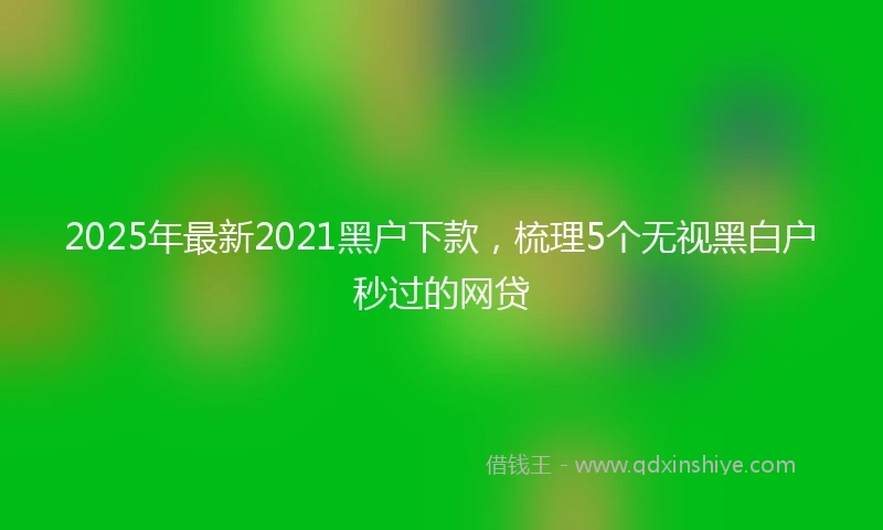 2025年最新2021黑户下款，梳理5个无视黑白户秒过的网贷