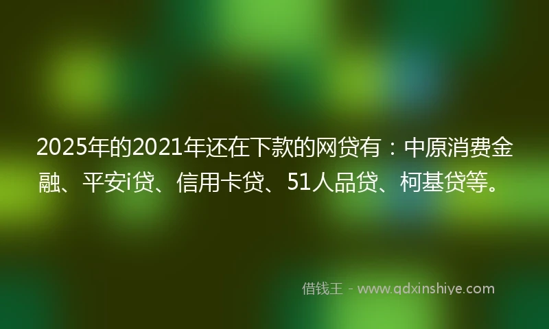 2025年的2021年还在下款的网贷有：中原消费金融、平安i贷、信用卡贷、51人品贷、柯基贷等。