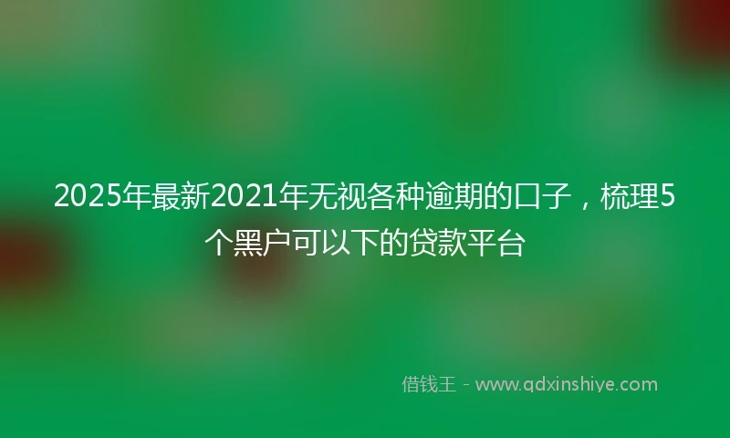 2025年最新2021年无视各种逾期的口子，梳理5个黑户可以下的贷款平台