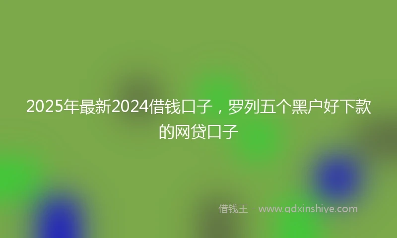 2025年最新2024借钱口子，罗列五个黑户好下款的网贷口子