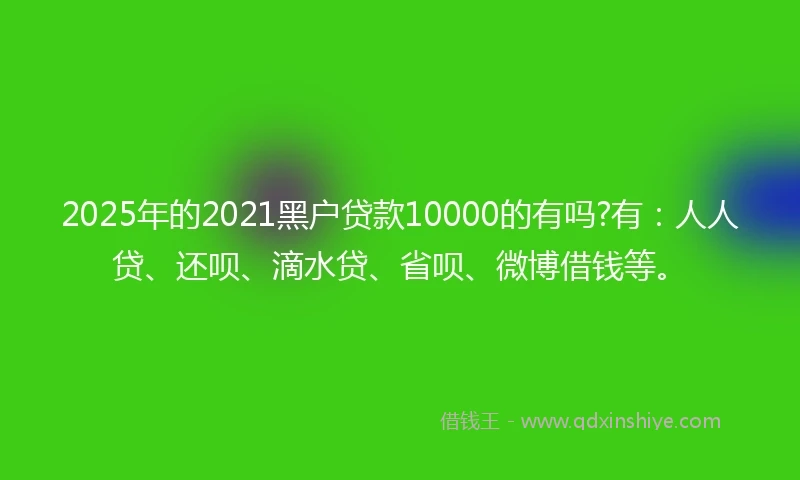2025年的2021黑户贷款10000的有吗?有：人人贷、还呗、滴水贷、省呗、微博借钱等。